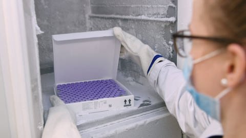 Lagerung des Biontech-Impfstoffs im speziellen Gefrierschrank (Foto: IMAGO, imago images / ULMER Pressebildagentur)