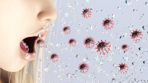 Aerosole spielen offensichtlich eine wichtige Rolle bei der Verbreitung von Viren. Daher könnte es eine gute Strategie sein, über antivirale Nasensprays die Virenlast im Mund- Nasenraum zu senken. (Foto: IMAGO, imago images/CHROMORANGE)