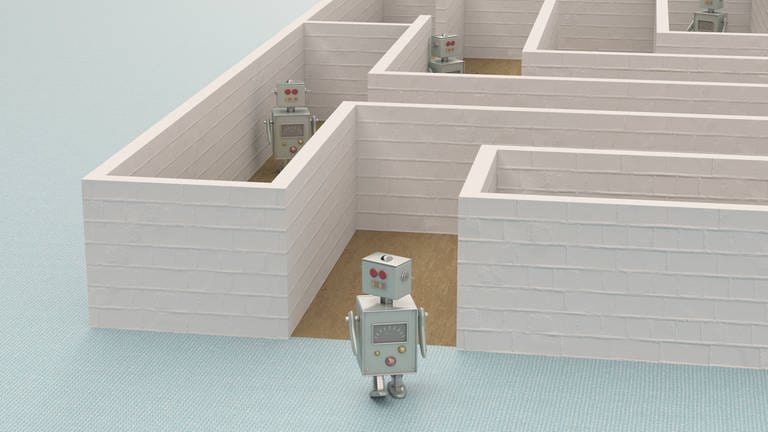 Roboter in einem Labyrinth (Foto: IMAGO, imago images / Westend61)