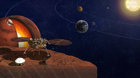 Die NASA hat erste Ergebnisse der Mars-Insight-Mission veröffentlicht, die spannende Rückschlüsse über die Beschaffenheit des Mars-Inneren erlauben. (Foto: IMAGO, imago/NASA/JPL-Caltechx)