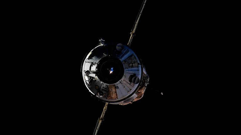 Nauka-Modul vor dem Andocken an die ISS (Foto: picture-alliance / Reportdienste, dpa Bildfunk, picture alliance/dpa/Roscosmos Space Agency Press Service | Oleg Novitsky)