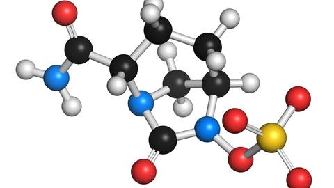 Molekülstruktur des Arzneistoffs Avibactam (Foto: IMAGO, IMAGO / Science Photo Library)