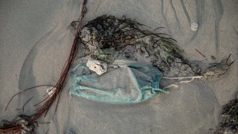 Leider landet viel Corona-Müll im Meer und somit auch am Strand. (Foto: IMAGO, imago images/ZUMA Wire)