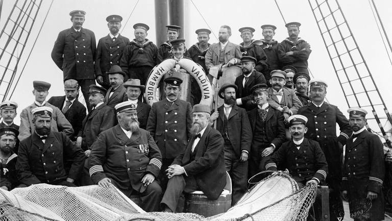 Die Expeditionsteilnehmer, aufgenommen vor der Abfahrt 1898. 