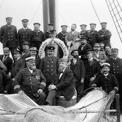 Die Expeditionsteilnehmer, aufgenommen vor der Abfahrt 1898.  (Foto: Senckenberg Gesellschaft für Naturforschung)