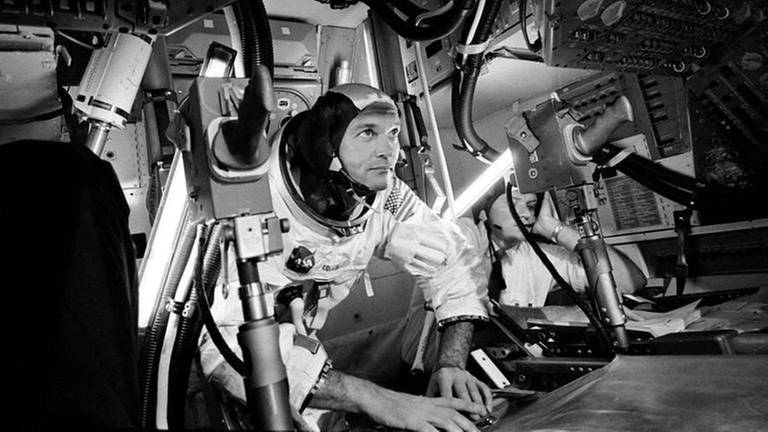Astronaut Michael Collins  bei Tests für das Lunar Modul der Apollo 11 Mission (Foto: dpa Bildfunk, © NASA/ZUMA Wire/ZUMAPRESS.com | -)