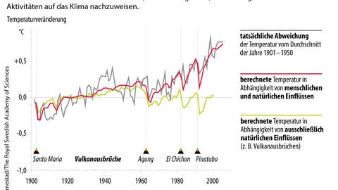 Hasselmanns Modell zum Einfluss des Menschen auf das Klima. (Foto: dpa Bildfunk, dpa-infografik GmbH)