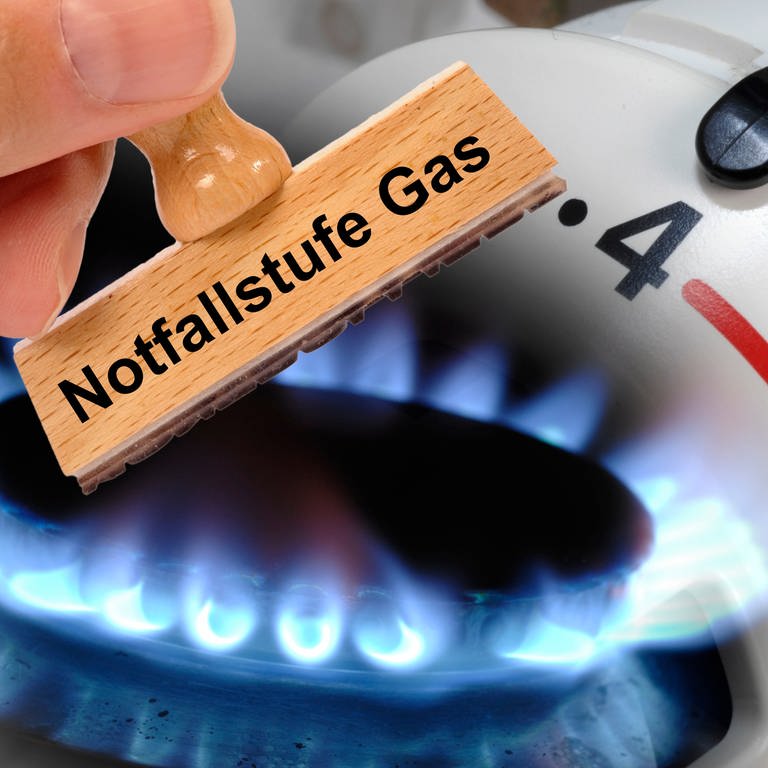 Stempel: Notstand Gas, Gasherd mit Zahlen  (Foto: Colourbox)