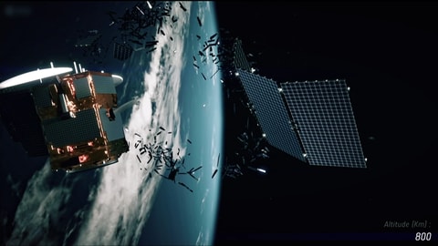 Weltraumschrott kann auch Satelliten oder Raumstationen gefährden. (Foto: Pressestelle, DLR)