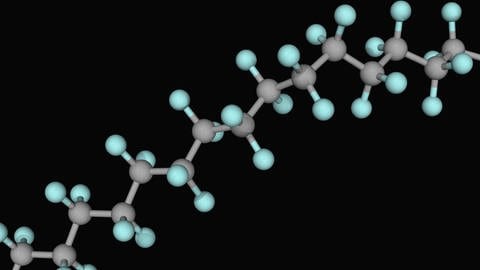 Molekül-Modell eines Polytetrafluoroethylene (PTFE). (Foto: IMAGO, IMAGO / Science Photo Library)