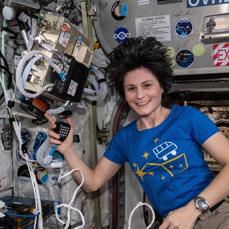 Die ESA Astronautin Samantha Cristoforetti auf der Internationalen Raumstation (Foto: IMAGO, /ZUMA Wire)