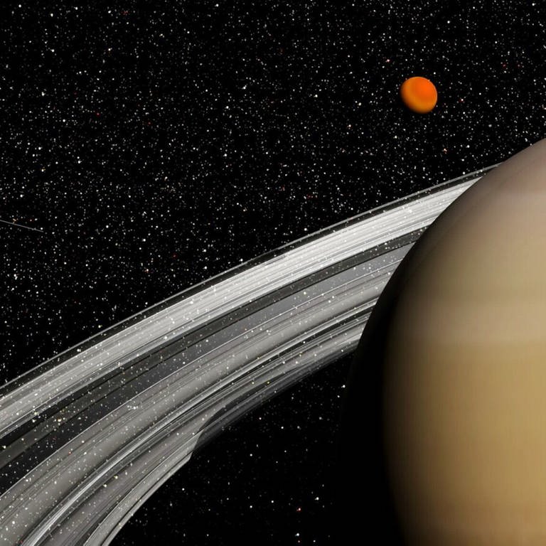 Cassini-Sonde im Orbit des Saturns (Foto: IMAGO, IMAGO / agefotostock)