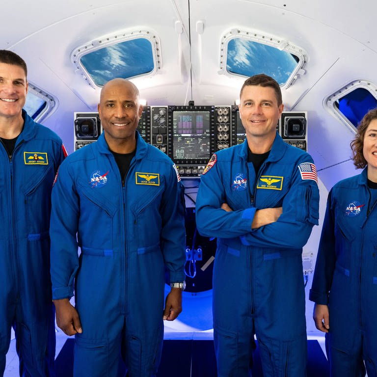 Auf dem Bild sieht man Hansen, Glover, Wiseman und Koch (v. l.). (Foto: IMAGO, imago/NASA)