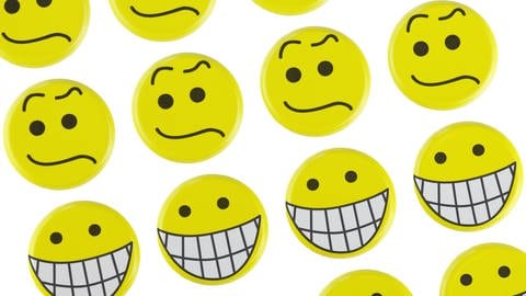 Gelbe Smileys mit verschiedenen Emotionen. (Foto: IMAGO, /stock&people)