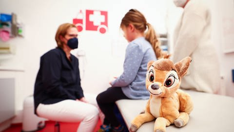 Kinderärztin spricht mit junger Patientin vor der Untersuchung. (Foto: picture-alliance / Reportdienste, picture alliance/dpa | Christian Charisius)