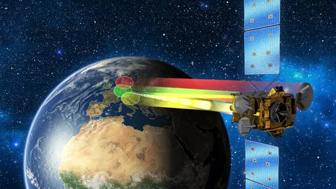 Der deutsche Kommunikationssatellit Heinrich Hertz soll rund 15 Jahre lang auf einem geostationären Orbit um die Erde kreisen. (Foto: Pressestelle, OHB System AG)