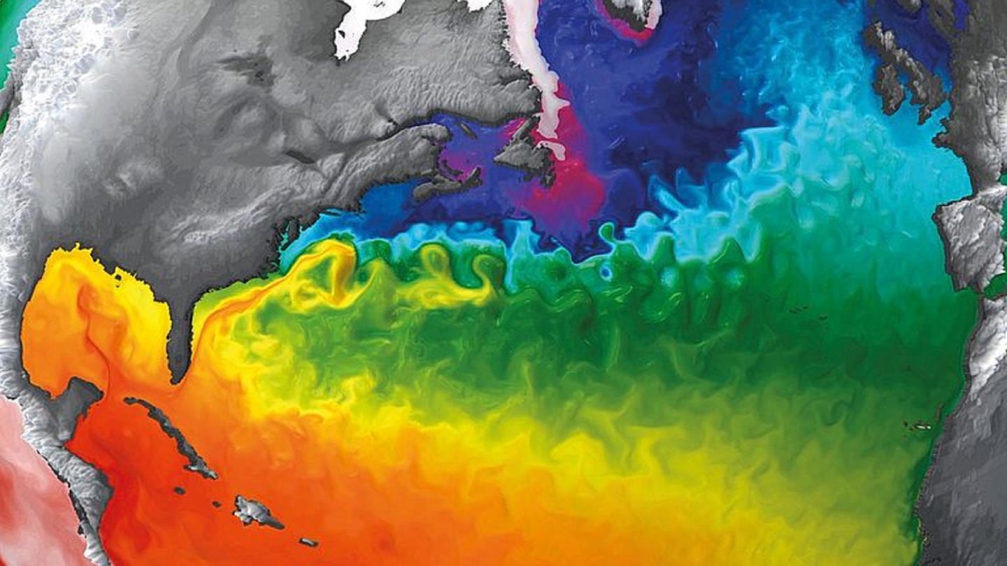 Temperatur der Meeresoberfläche. (Foto: Pressestelle, GEOMAR)