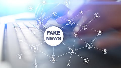 Das Bild zeigt ein Netzwerk, in dem sich Fake News verbreiten.