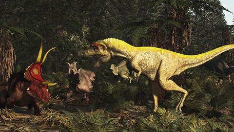 Der Lythronax gehört wie der Tyrannosaurus Rex ebenfalls zur Gattung der Theropoden und sah diesem auch verblüffend ähnlich. Er ist einer der am frühesten bekannten Saurier seiner Art.