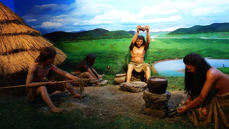 Neandertaler erfanden Mehrkomponentenkleber auf der Basis von Bitumen und Ocker. Damit wurden unter anderem auch Steinwerkzeuge geklebt. (Foto: IMAGO, imago images/Imaginechina-Tuchong)