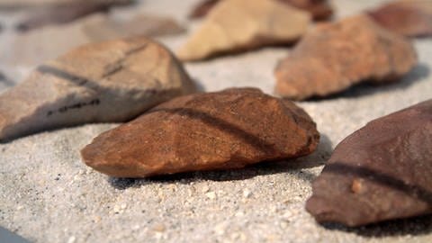 Mit dem Mehrkomponentenkleber konnten Steinwerkzeuge an einen Griff geklebt werden. (Foto: IMAGO,  IMAGO/Funke Foto Services/Svenja Hanusch)