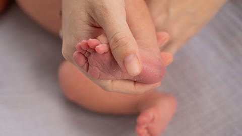 Babys wird Blut meistens in der Ferse abgenommen. Für einen genetischen Test reichen wenigen Tropfen. Ein Screening des gesamten Erbguts bei Neugeborenen könnte in den nächsten Jahren in Deutschland zugelassen werden. (Foto: IMAGO, IMAGO)