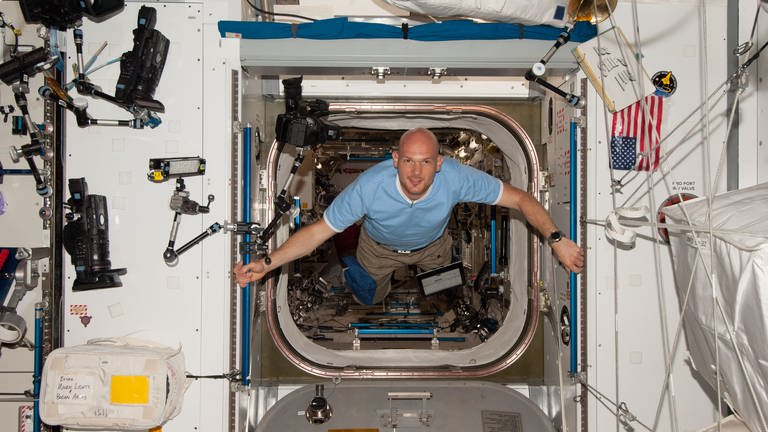 ESA-Astronaut Alexander Gerst in der Internationalen Raumstation ISS.
