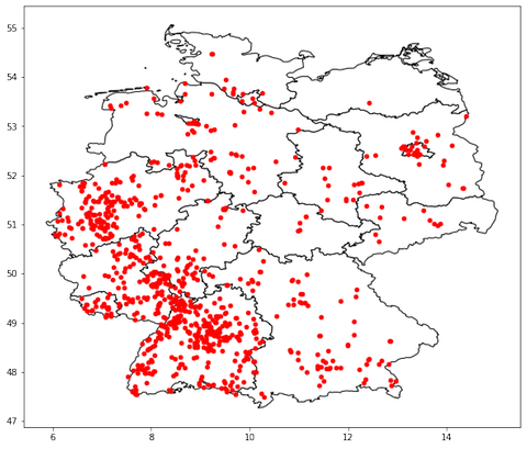 Das Netzwerk der Superbäume in Deutschland, kartiert mit dem Datenbestand vom 27. April 2022, 23.59 Uhr.