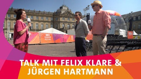 Talk mit Felix Klare und Jürgen Hartmann auf dem SWR Sommerfestival. (Foto: SWR, Markus Palmer)