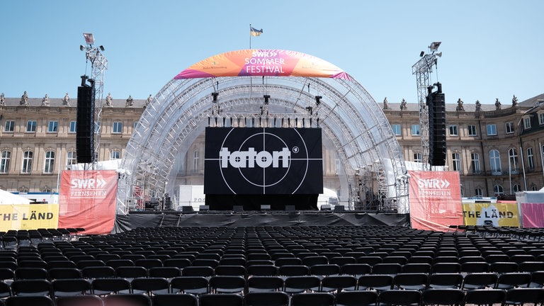 Blick auf die große Tatort-Bühne. (Foto: SWR, Markus Palmer) Blick auf die große Tatort-Bühne.
