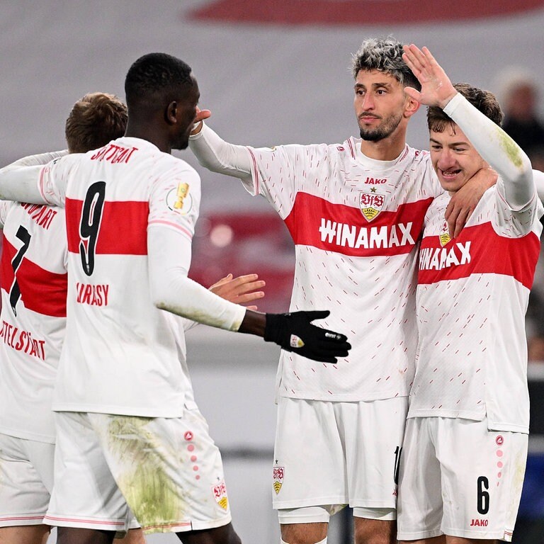 Der VfB Stuttgart hat Borussia Dortmund mit 2:0 besiegt und sich ins Viertelfinale des DFB-Pokals geschossen. (Foto: IMAGO, IMAGO/Ulmer)