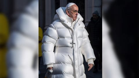 Einer der bekanntesten Bild-Fakes der letzten Monate: Papst Franziskus im modischen Wintermantel. (Foto: www.reddit.com/r/midjourney) Einer der bekanntesten Bild-Fakes der letzten Monate: Papst Franziskus im modischen Wintermantel.