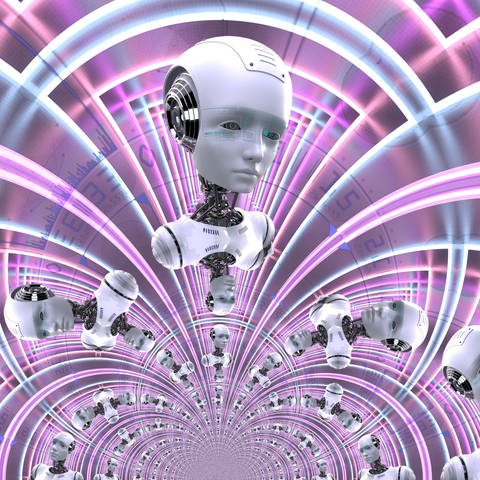 Zukunftsforscher Prof. Thomas Druyen verrät in SWR1 Leute, wie wir uns jetzt schon auf die Auswirkungen von Digitalisierung, KI und Robotik vorbereiten können. Das Bild zeigt eine künstlerische 3D-Illustration eines Cyborgs mit künstlicher Intelligenz (Foto: picture-alliance / Reportdienste, CHROMORANGE | Knut Niehus)