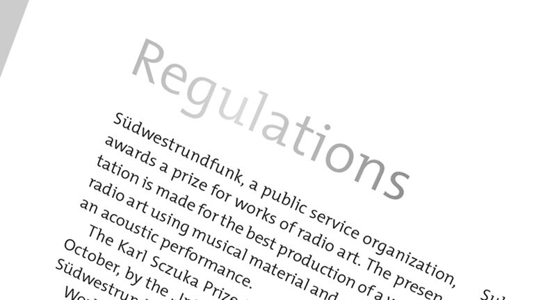 Excerpt from the regulations of the Karl-Sczuka-Prize (Foto: SWR)
