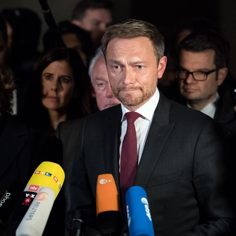 Christian Lindner, FDP-Bundesvorsitzender am 19.11.2017 zum Scheitern der Jamaika-Sondierungen. (Foto: picture-alliance / Reportdienste, Bernd von Jutrczenka)