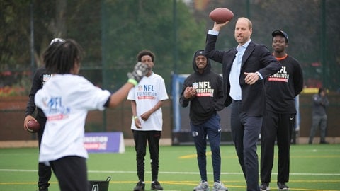 Prinz Williams besuchte in London ein inklusives Training der NFL Foundation UK und bewies sein Talent im American Football. (Foto: IMAGO, IMAGO / Spotlight Royal) Prinz Williams besuchte in London ein inklusives Training der NFL Foundation UK und bewies sein Talent im American Football.