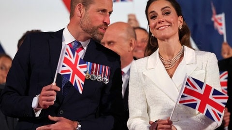 i Images (Foto: IMAGO, Prinz William und seine Frau Kate besuchen am Tag der Befreiung ein Openair-Konzert in London.) i Images