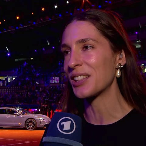 Andrea Petkovic Hallensprecherin beim Tennis Grand Prix in Stuttgart