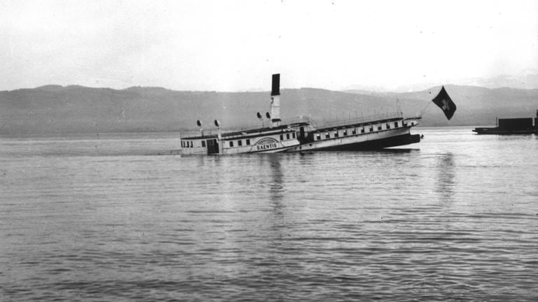 Das Dampfschiff "Säntis" wurde 1933 im Bodensee versenkt.