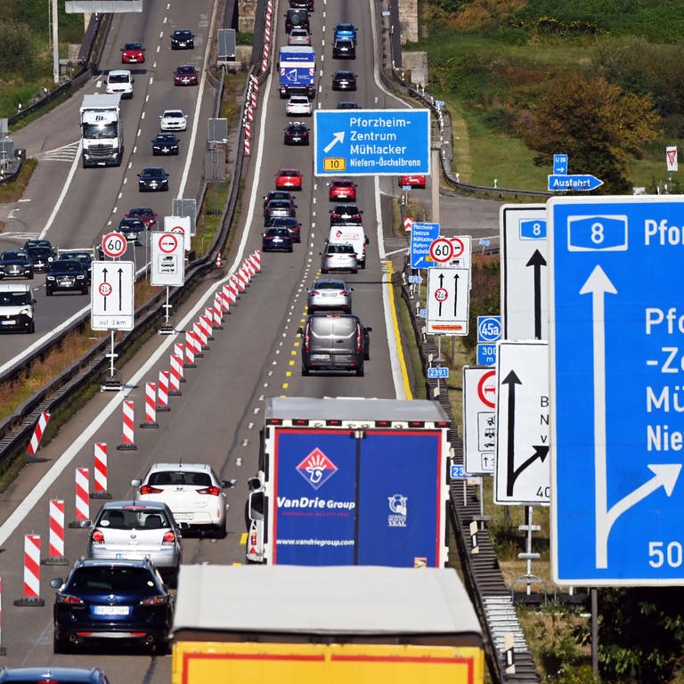 Dauerbaustelle A8 bei Pforzheim: Es kann noch Jahre dauern, bis Autofahrer wieder ohne Stau auf der A8 bei Pforzheim fahren können.