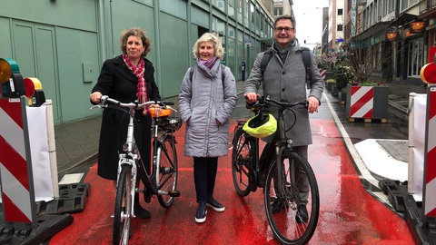Foto: SWR Mannheim eröffnet erste reine Fahrradstraße (Foto: SWR)