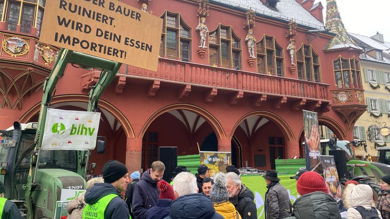 Protest auf dem Münsterplatz: Landwirte und Politiker treffen hier am Freitag aufeinander.