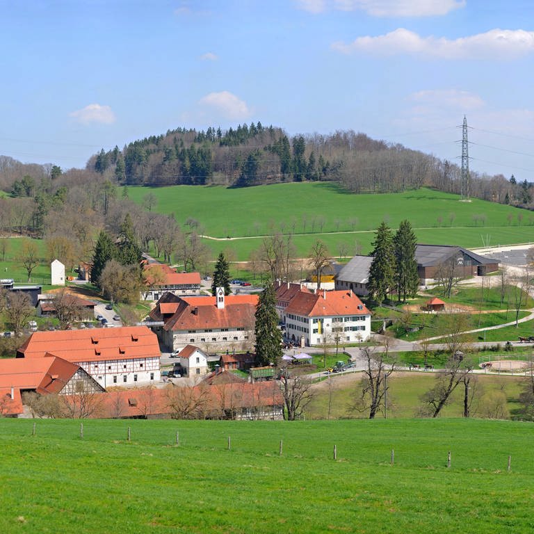 Die Gebäude des Haupt- und Landgestüts Marbach bei Gomadingen