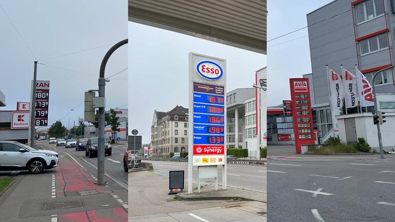 Unterschiedliche Preistafeln von Tankstellen: In Ulm sind die Benzinpreise am Mittwochmorgen an einigen Tankstellen gesunken.