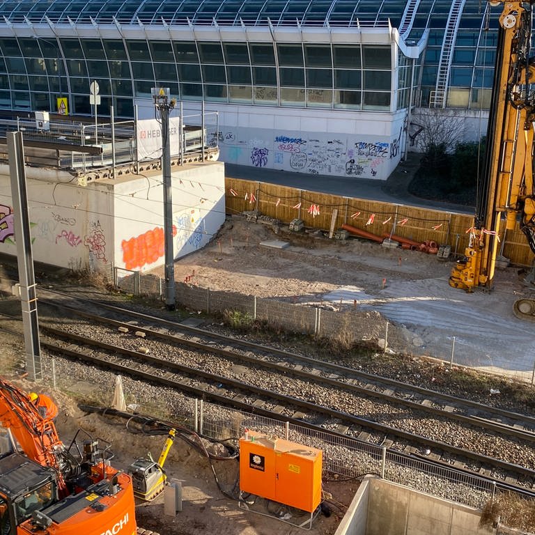 Baustelle Hochstraße Süd Luwigshafen Anfang Januar 2023