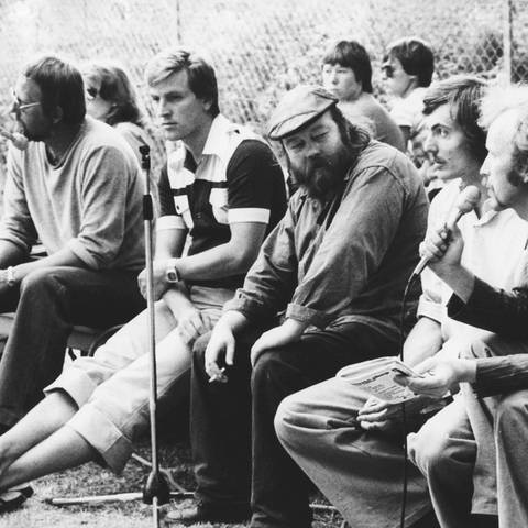 Die Organisatoren des Open Ohr Festivals im Jahr 1976 in Mainz. (Foto: privatUli Holzhausen)