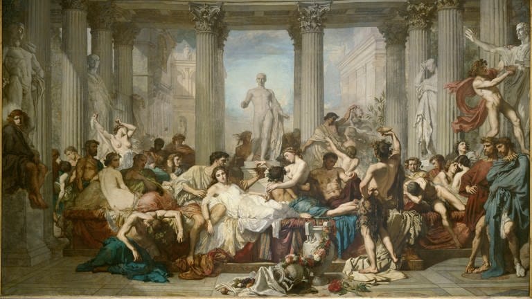 Um den Untergang des Römischen Reiches geht es auch in diesem Gemälde, das im Stadtmuseum Simeonstift ausgestellt wird. (Foto: SWR)