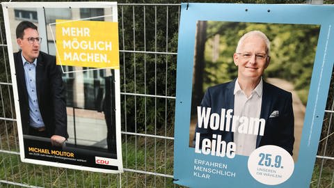 Plakate der Kandidaten für die Oberbürgermeisterwahl in Trier am 25. September (Foto: SWR)