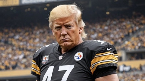 KI-Bild: Donald Trump als NFL-Footballstar (Foto: Donald Trump/ Truth Social) KI-Bild: Donald Trump als NFL-Footballstar