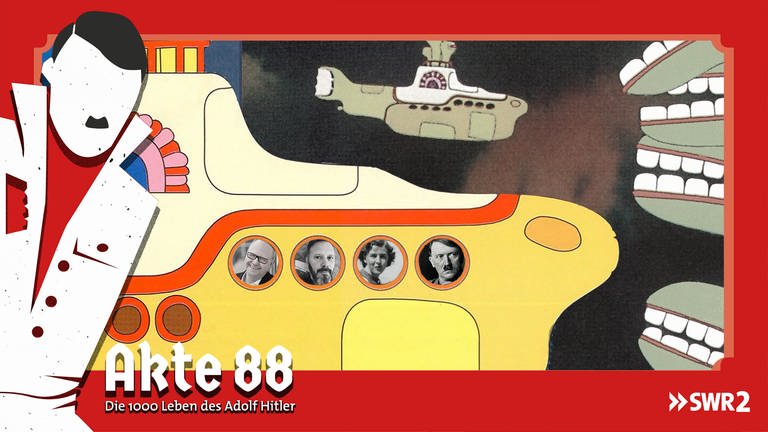Hitler und Eva Braun sitzen in der Yellow Submarine der Beatles